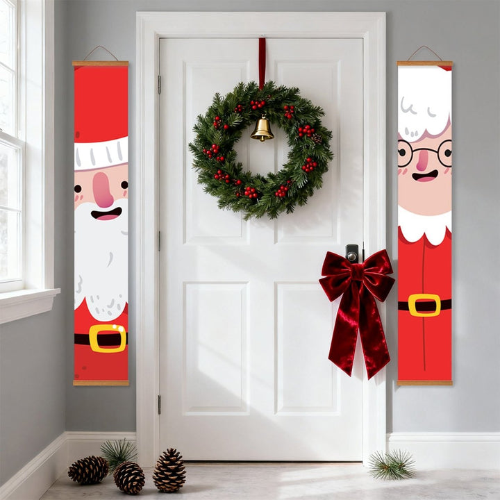 Paint By Numbers KitPorch Sign - Santa Face Close‑up Pair - isuvio