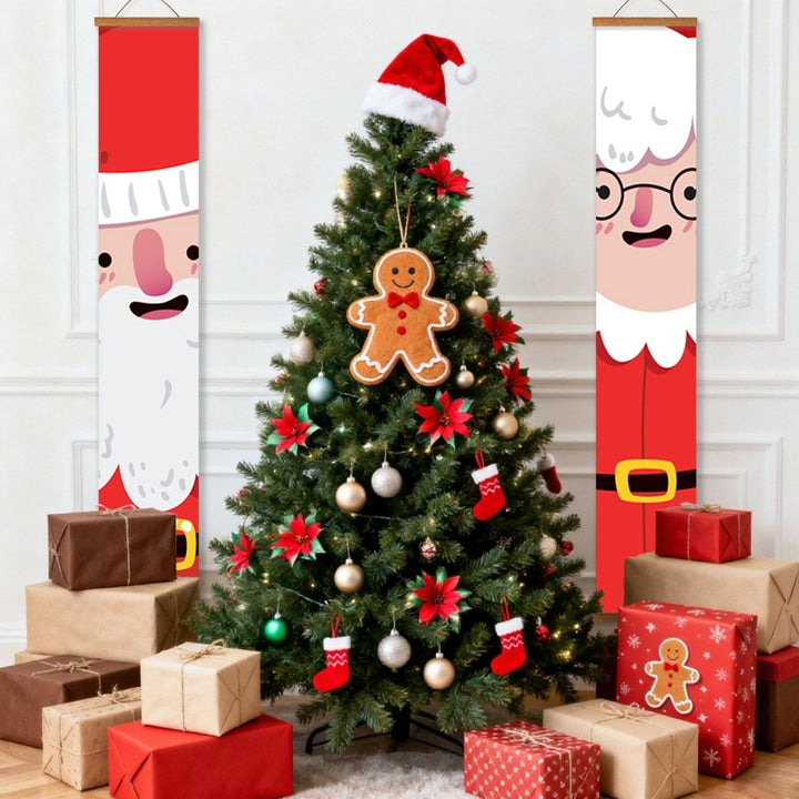 Paint By Numbers KitPorch Sign - Santa Face Close‑up Pair - isuvio