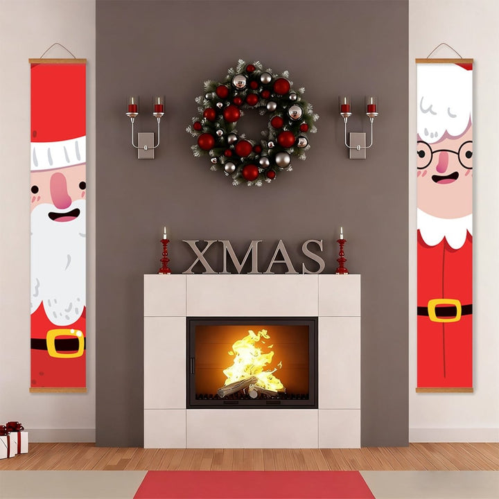 Paint By Numbers KitPorch Sign - Santa Face Close‑up Pair - isuvio