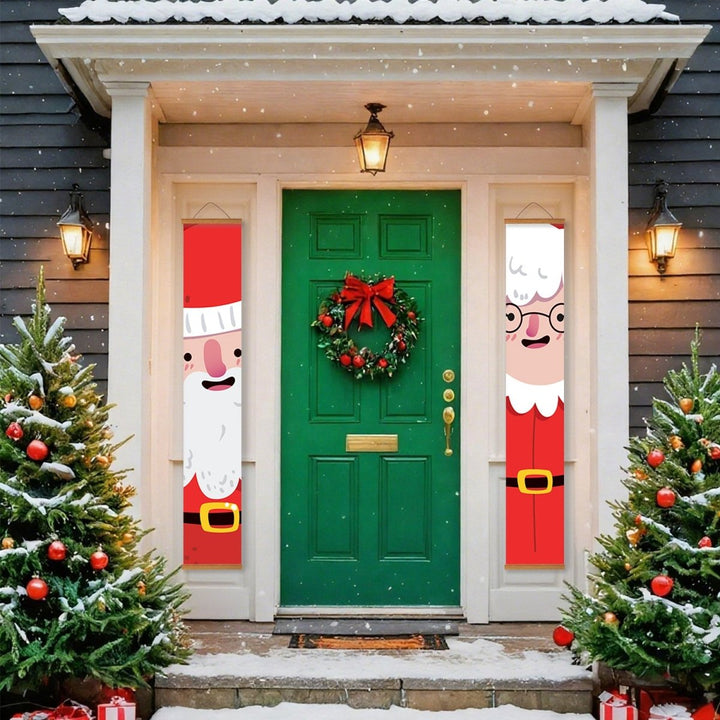 Paint By Numbers KitPorch Sign - Santa Face Close‑up Pair - isuvio