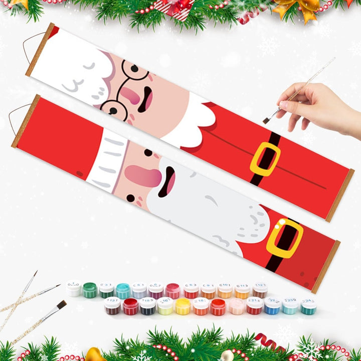 Paint By Numbers KitPorch Sign - Santa Face Close‑up Pair - isuvio
