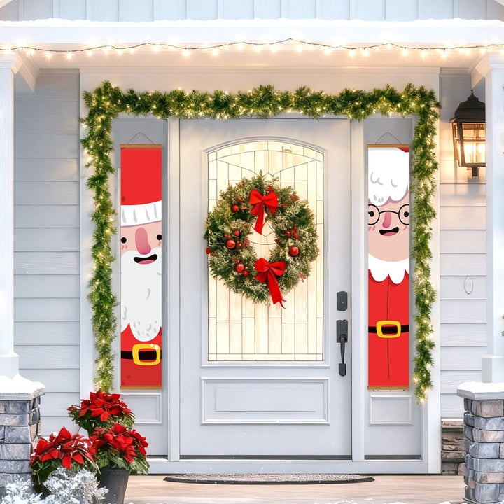 Paint By Numbers KitPorch Sign - Santa Face Close‑up Pair - isuvio