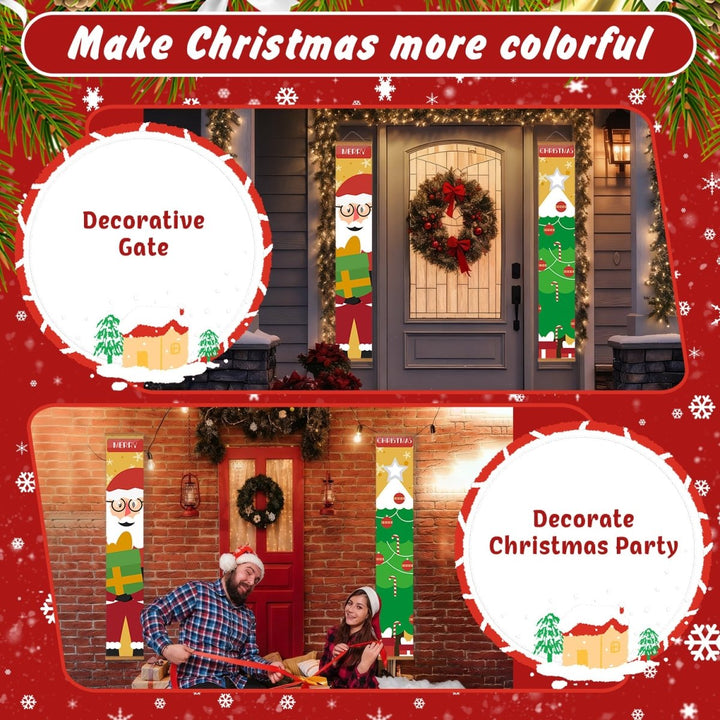 Paint By Numbers KitPorch Sign - Santa Faces and Gift Stack - isuvio