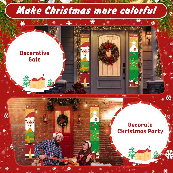 Paint By Numbers KitPorch Sign - Santa Faces Tree and Stocking - isuvio