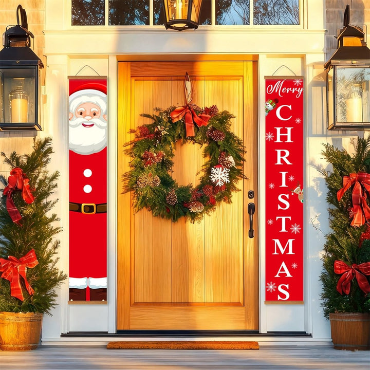 Paint By Numbers KitPorch Sign - Santa Figure and Christmas Letters - isuvio
