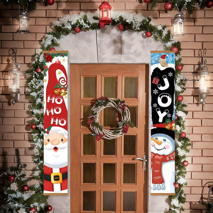 Paint By Numbers KitPorch Sign - Santa Ho Ho Ho and Snowman Joy - isuvio