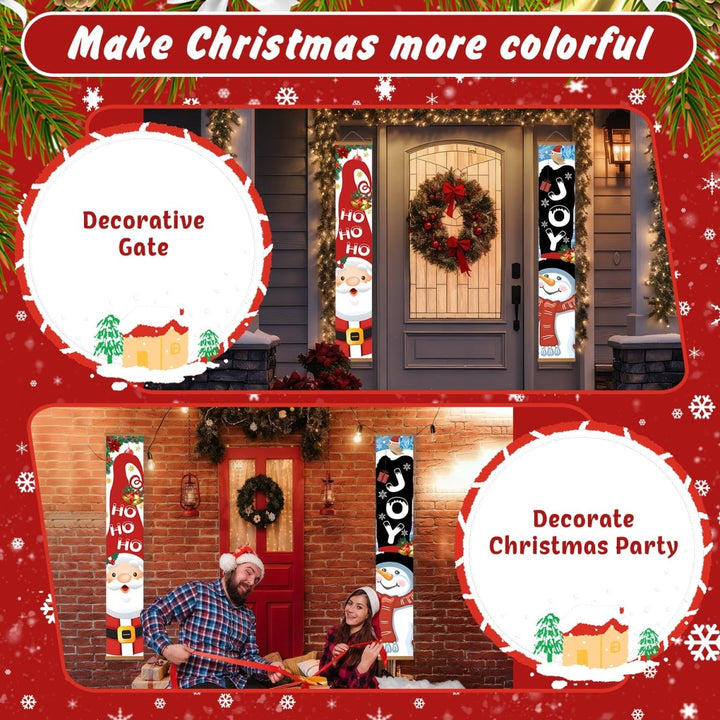 Paint By Numbers KitPorch Sign - Santa Ho Ho Ho and Snowman Joy - isuvio