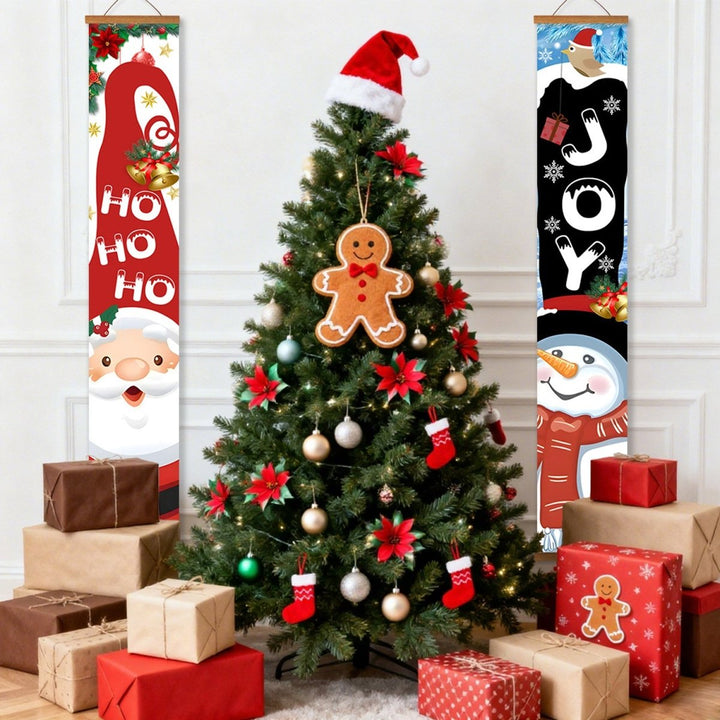 Paint By Numbers KitPorch Sign - Santa Ho Ho Ho and Snowman Joy - isuvio