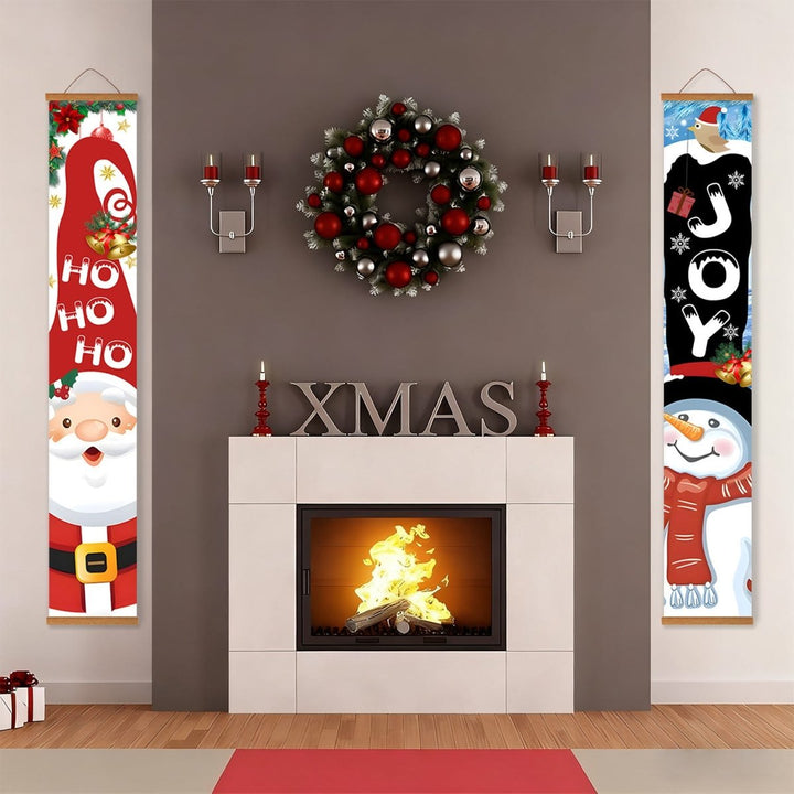 Paint By Numbers KitPorch Sign - Santa Ho Ho Ho and Snowman Joy - isuvio