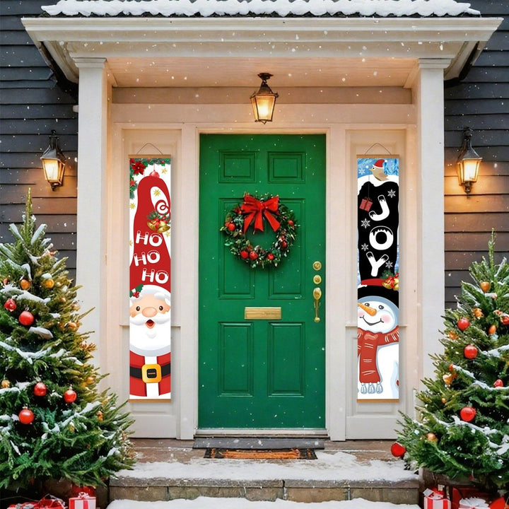 Paint By Numbers KitPorch Sign - Santa Ho Ho Ho and Snowman Joy - isuvio