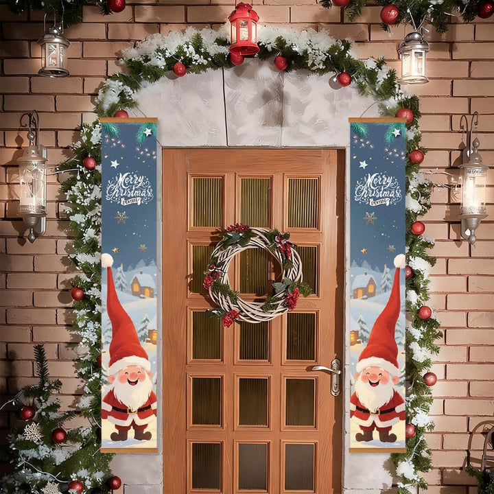Paint By Numbers KitPorch Sign - Santa Pair Snow Scene - isuvio