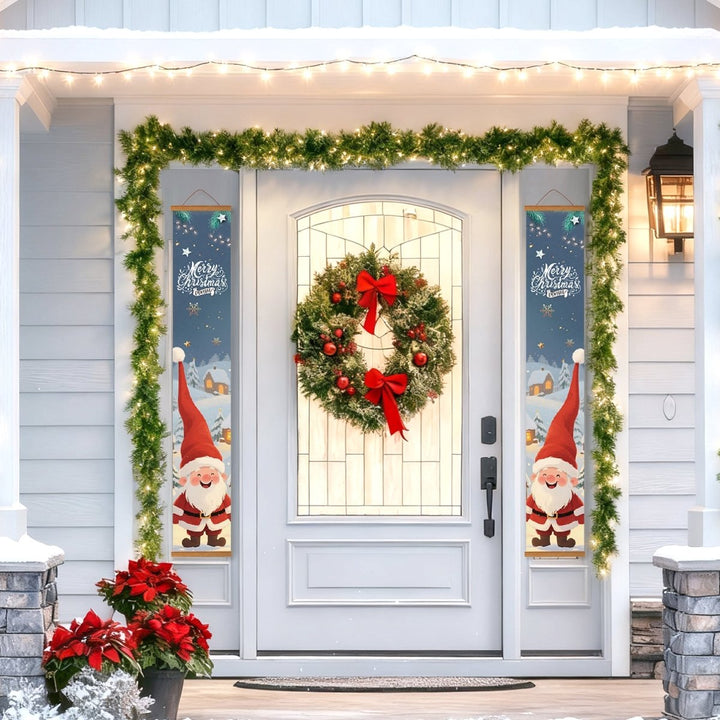 Paint By Numbers KitPorch Sign - Santa Pair Snow Scene - isuvio
