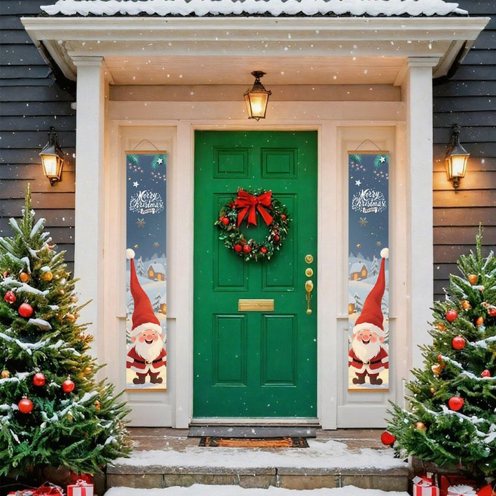 Paint By Numbers KitPorch Sign - Santa Pair Snow Scene - isuvio