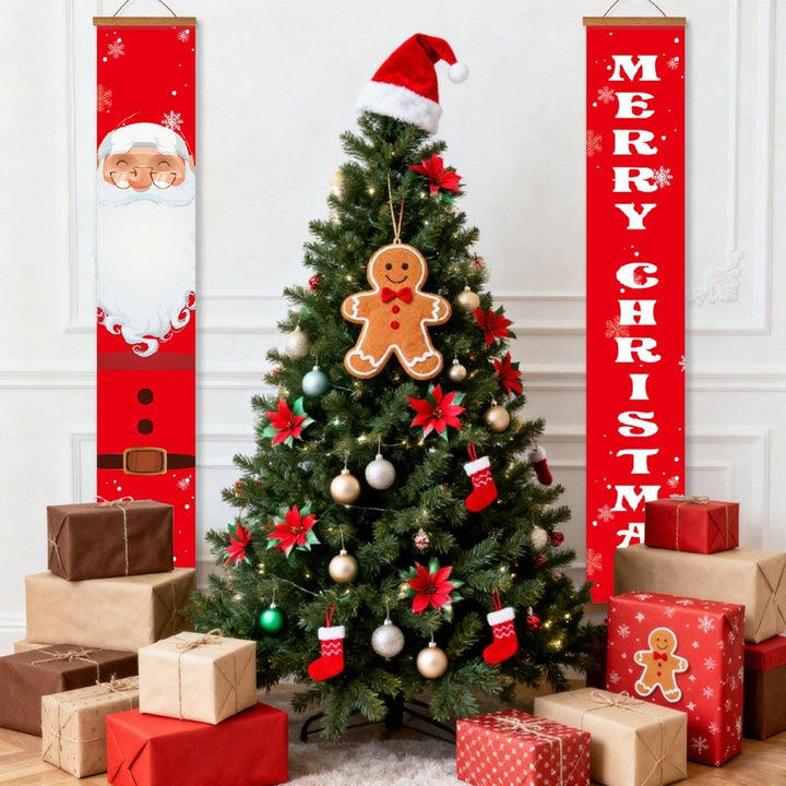 Paint By Numbers KitPorch Sign - Santa Suit and Merry Christmas Letters - isuvio