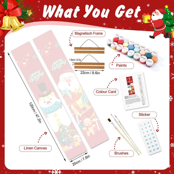 Paint By Numbers KitPorch Sign - Santa Suit and Merry Christmas Letters - isuvio