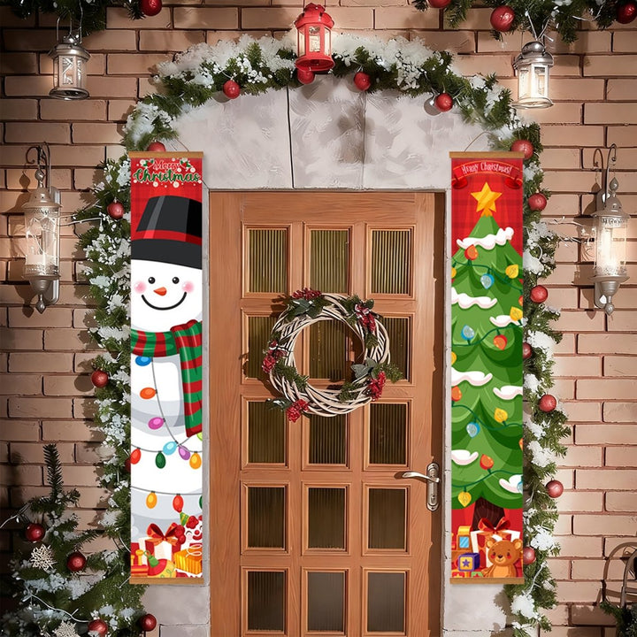 Paint By Numbers KitPorch Sign - Snowman and Christmas Tree - isuvio