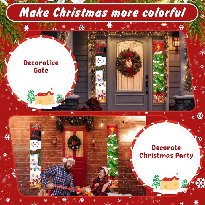 Paint By Numbers KitPorch Sign - Snowman and Christmas Tree - isuvio