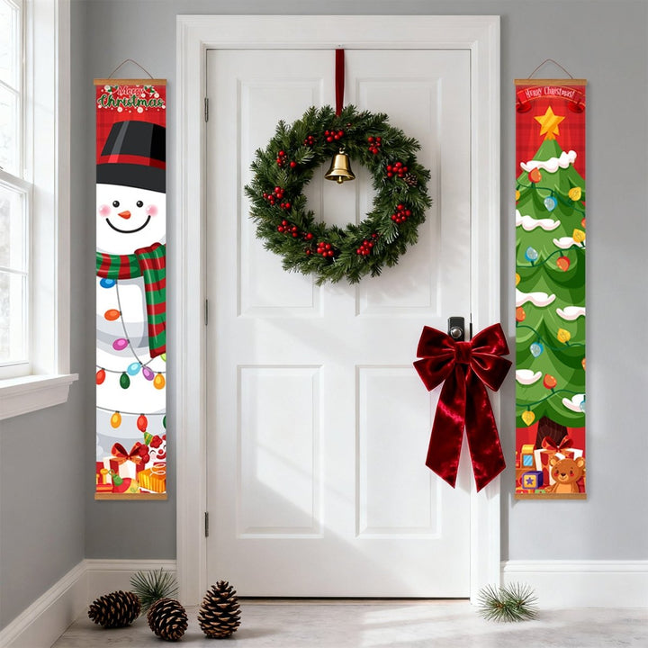 Paint By Numbers KitPorch Sign - Snowman and Christmas Tree - isuvio