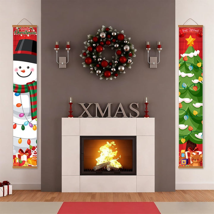 Paint By Numbers KitPorch Sign - Snowman and Christmas Tree - isuvio