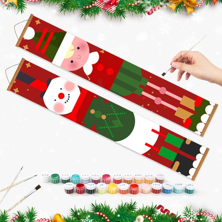 Paint By Numbers KitPorch Sign - Snowman and Elf - isuvio