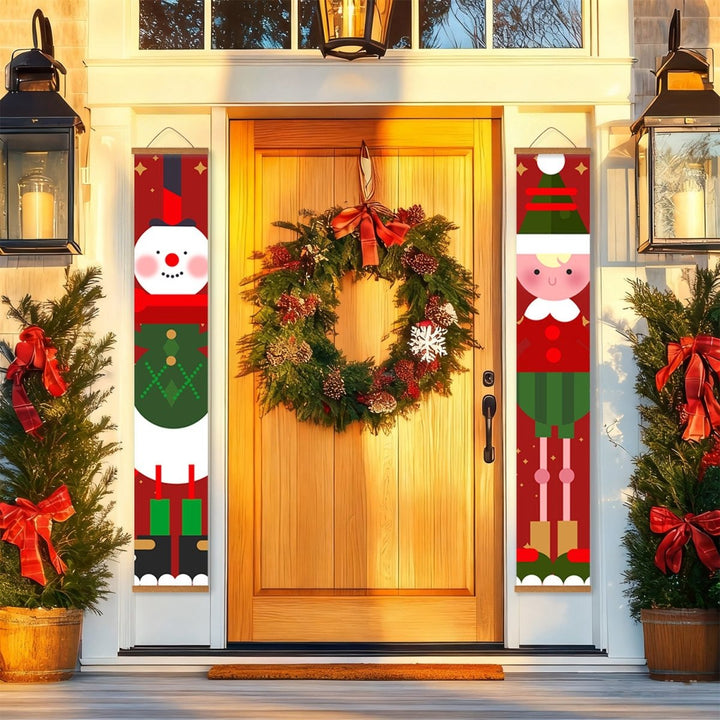 Paint By Numbers KitPorch Sign - Snowman and Elf - isuvio