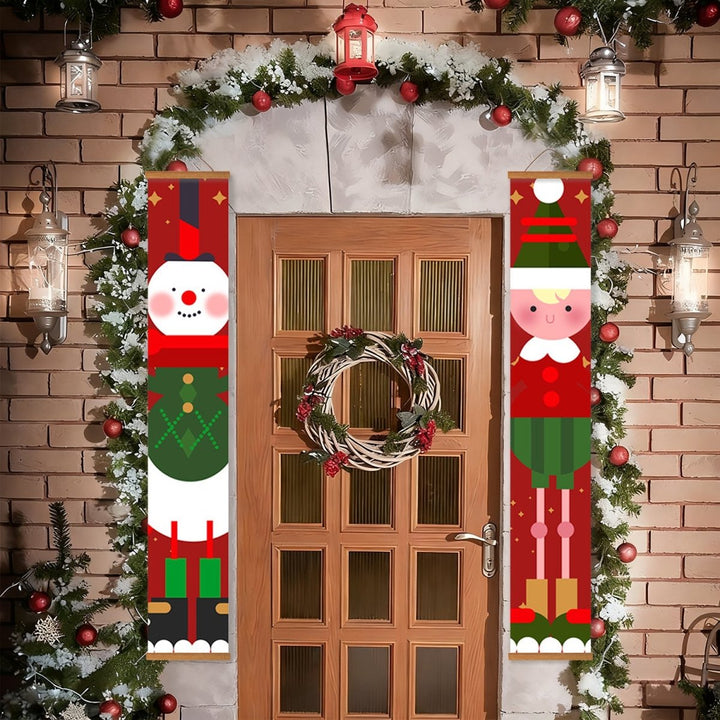 Paint By Numbers KitPorch Sign - Snowman and Elf - isuvio