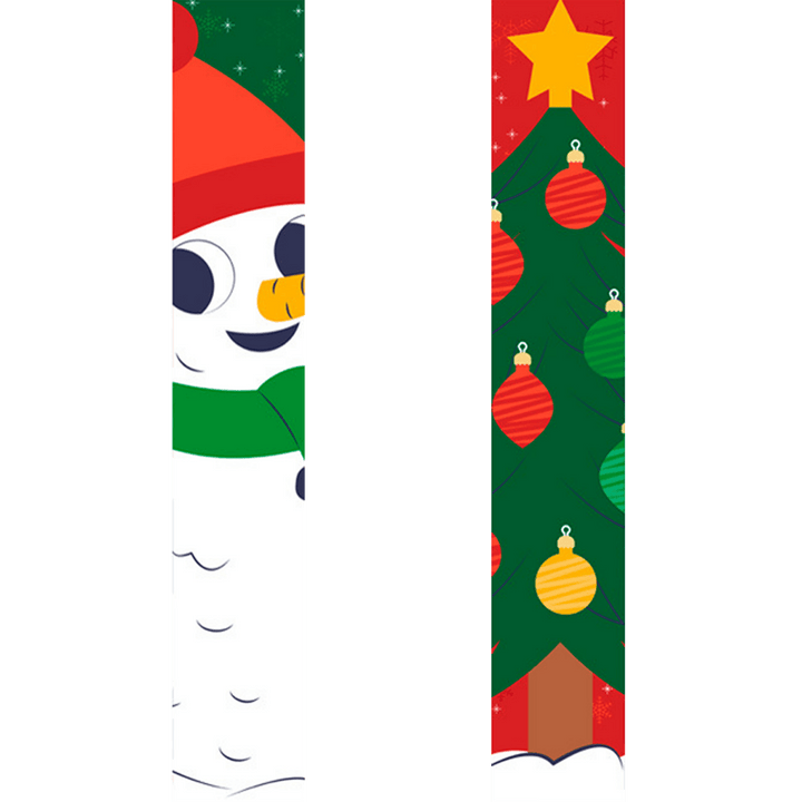 Paint By Numbers KitPorch Sign - Snowman and Ornament Tree - isuvio