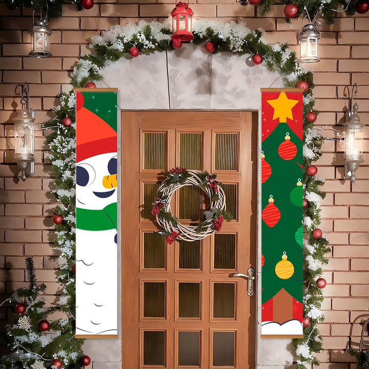 Paint By Numbers KitPorch Sign - Snowman and Ornament Tree - isuvio