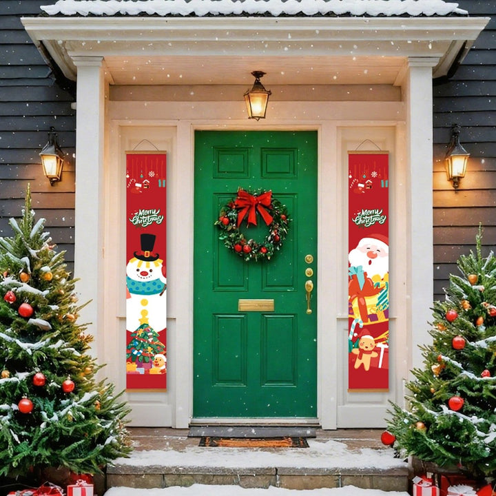 Paint By Numbers KitPorch Sign - Snowman and Santa - isuvio
