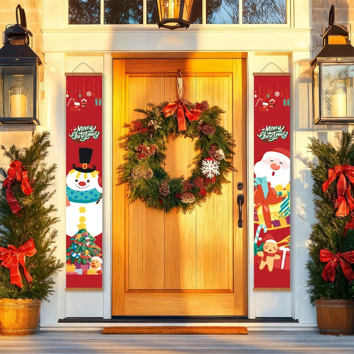 Paint By Numbers KitPorch Sign - Snowman and Santa - isuvio