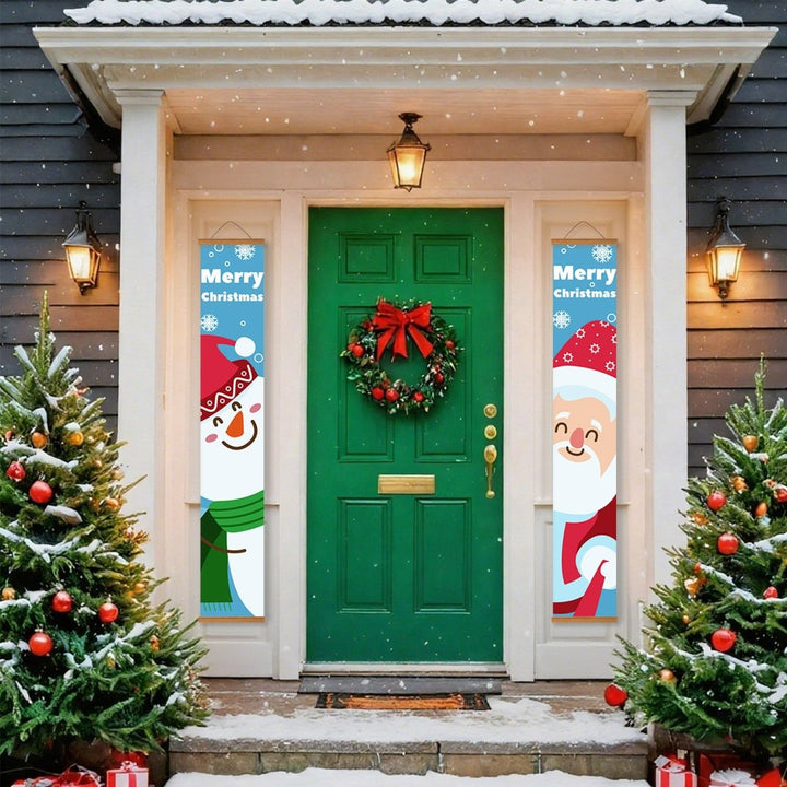 Paint By Numbers KitPorch Sign - Snowman and Santa Duo - isuvio