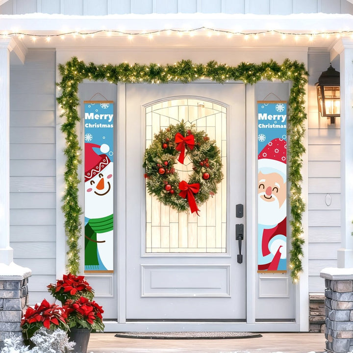 Paint By Numbers KitPorch Sign - Snowman and Santa Duo - isuvio