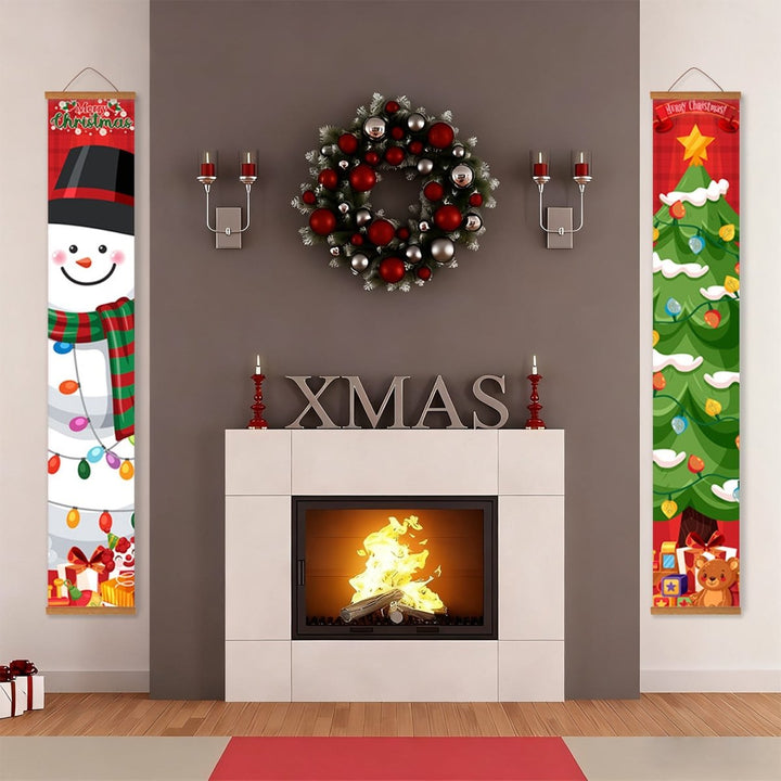 Paint By Numbers KitPorch Sign - Snowman and Star Tree - isuvio