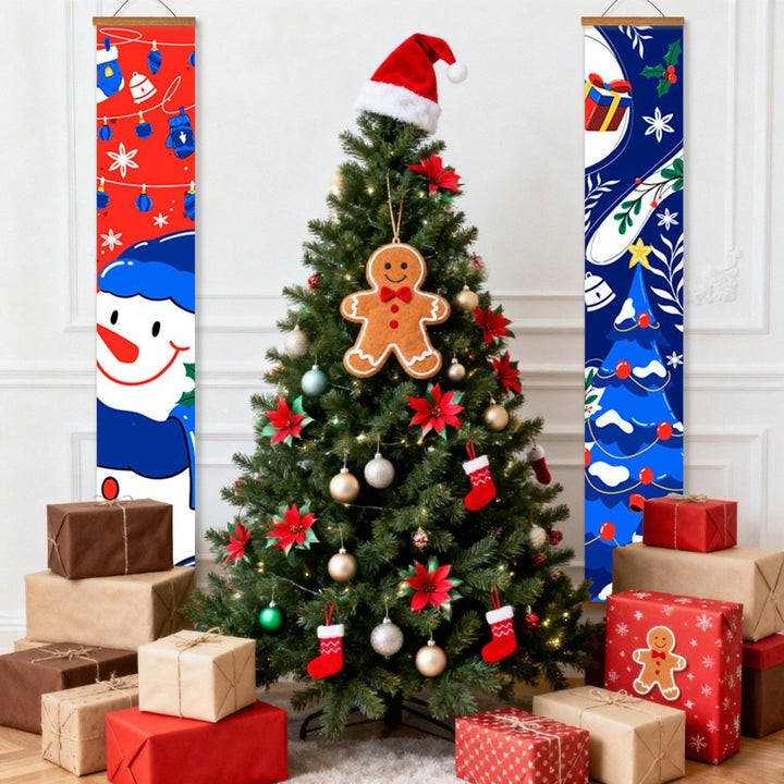Paint By Numbers KitPorch Sign - Snowman and Winter Icons - isuvio
