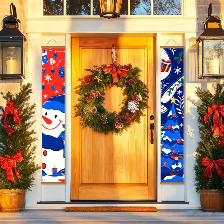 Paint By Numbers KitPorch Sign - Snowman and Winter Icons - isuvio