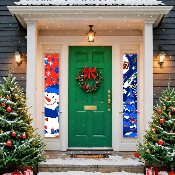 Paint By Numbers KitPorch Sign - Snowman and Winter Icons - isuvio
