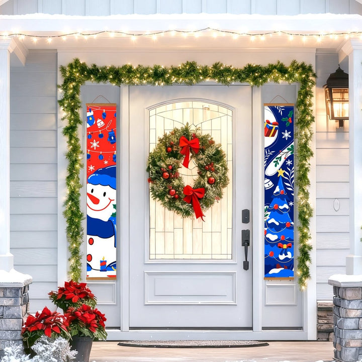 Paint By Numbers KitPorch Sign - Snowman and Winter Icons - isuvio