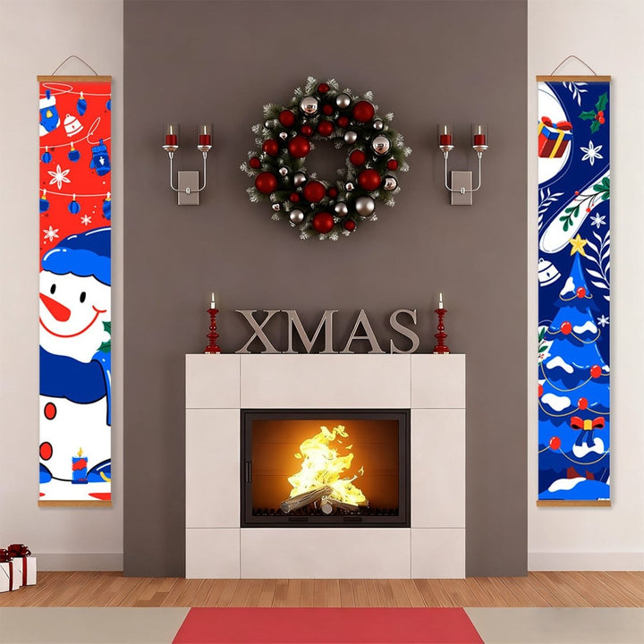 Paint By Numbers KitPorch Sign - Snowman and Winter Icons - isuvio