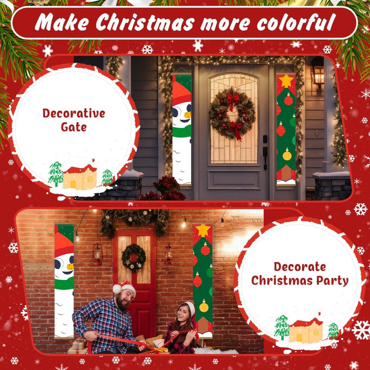 Paint By Numbers KitPorch Sign - Snowman Head and Ornament Column - isuvio