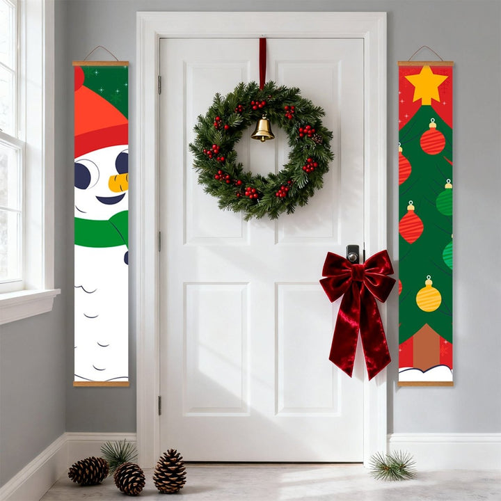 Paint By Numbers KitPorch Sign - Snowman Head and Ornament Column - isuvio