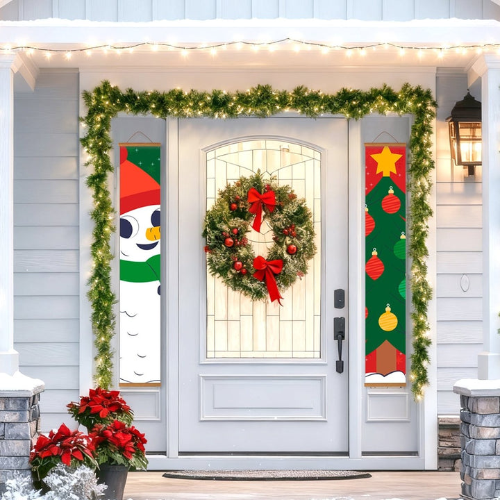 Paint By Numbers KitPorch Sign - Snowman Head and Ornament Column - isuvio