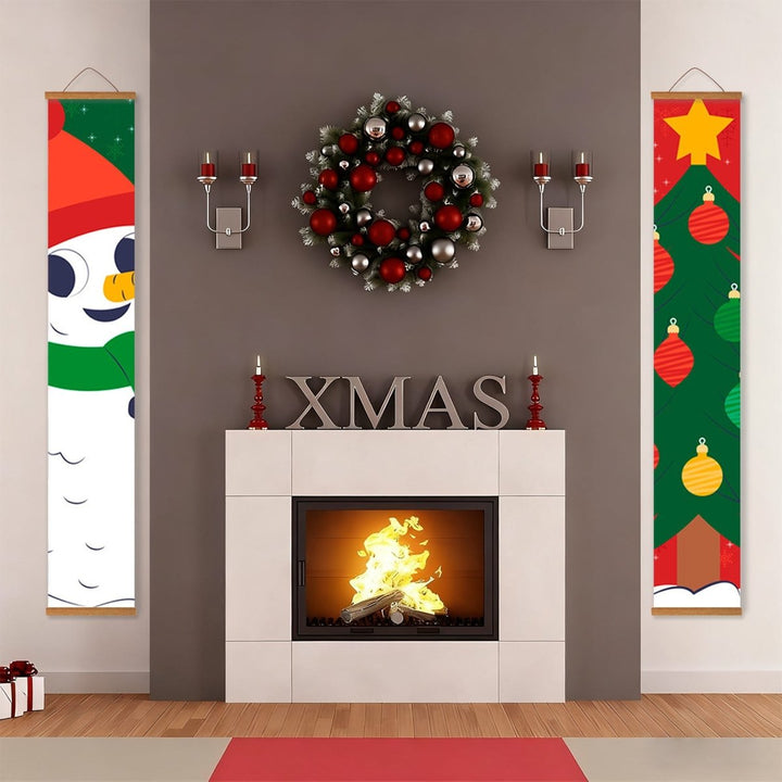 Paint By Numbers KitPorch Sign - Snowman Head and Ornament Column - isuvio