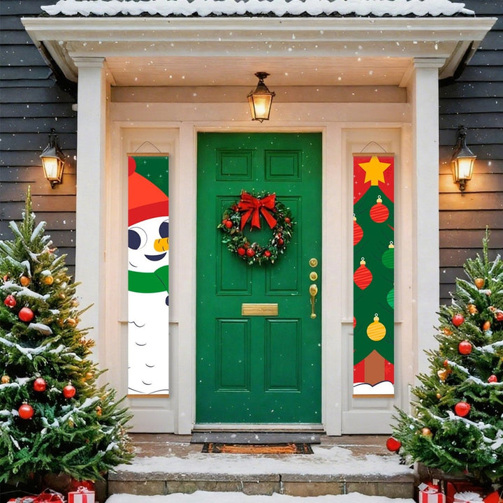 Paint By Numbers KitPorch Sign - Snowman Head and Ornament Column - isuvio