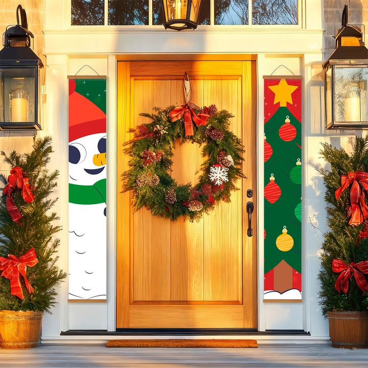 Paint By Numbers KitPorch Sign - Snowman Head and Ornament Column - isuvio