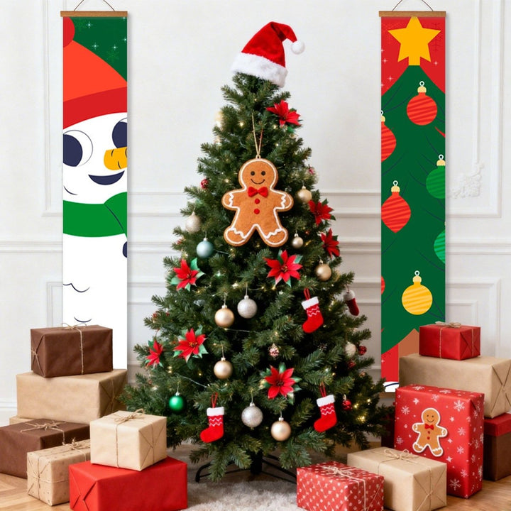 Paint By Numbers KitPorch Sign - Snowman Head and Ornament Column - isuvio