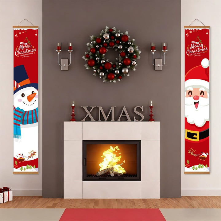 Paint By Numbers KitPorch Sign - Snowman Portrait and Santa Portrait - isuvio