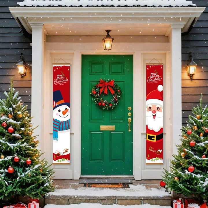 Paint By Numbers KitPorch Sign - Snowman Portrait and Santa Portrait - isuvio