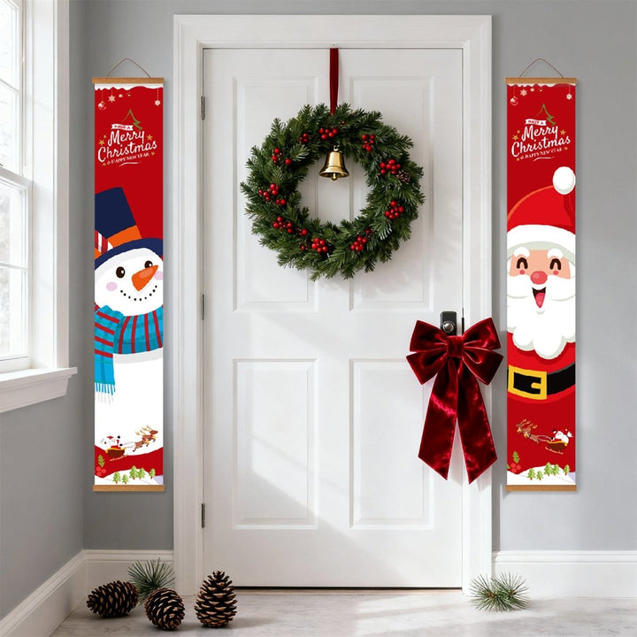 Paint By Numbers KitPorch Sign - Snowman Portrait and Santa Portrait - isuvio