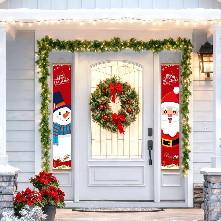 Paint By Numbers KitPorch Sign - Snowman Portrait and Santa Portrait - isuvio