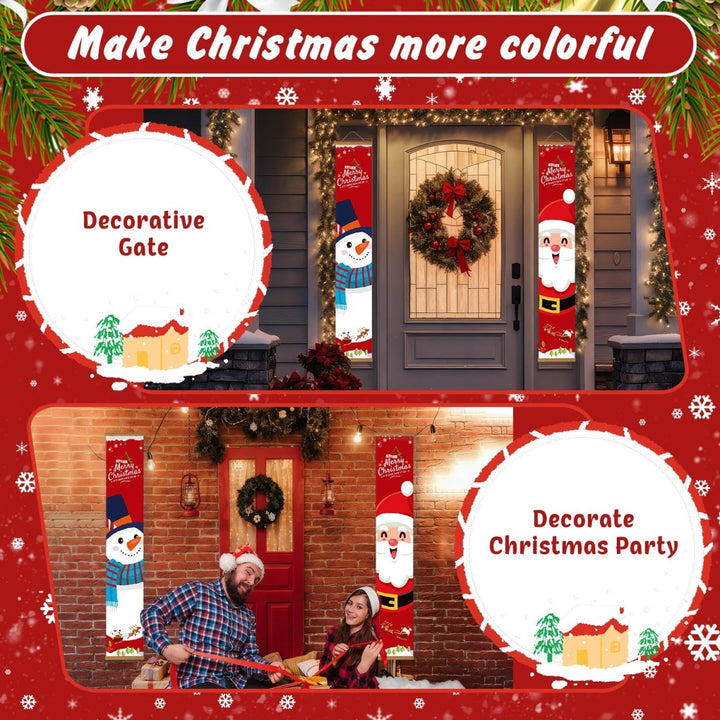Paint By Numbers KitPorch Sign - Snowman Portrait and Santa Portrait - isuvio